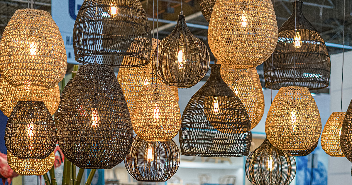 Ceiling lamps at the design fair in Paris